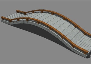现代风格详细景观园桥设计SU(草图大师)模型