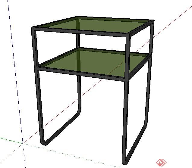 简约双层小桌设计su模型(2)