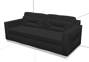黑色双人沙发设计SU(草图大师)模型