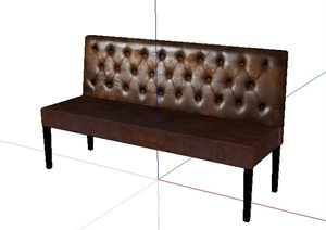 皮质沙发设计SU(草图大师)模型