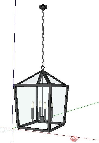 现代室内灯饰吊灯设计su模型(1)