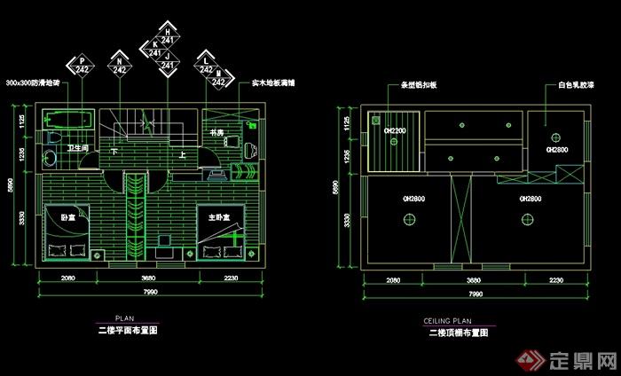 北欧风格详细复式室内空间住宅设计cad施工图(2)