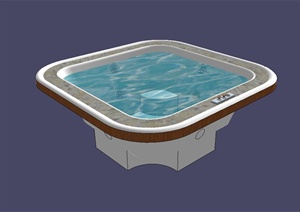 现代风格详细室内浴缸设计SU(草图大师)模型