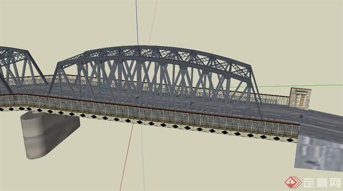 现代钢架结构桥设计su模型(2)
