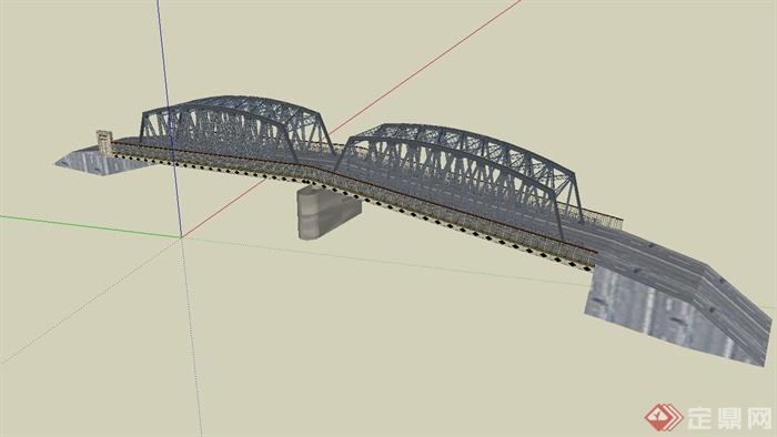 现代钢架结构桥设计su模型(3)