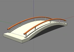 现代风格园林景观小拱桥设计SU(草图大师)模型
