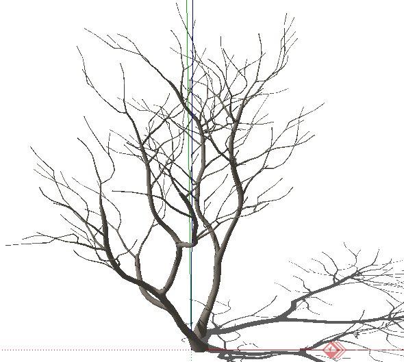 枯枝枯树素材su模型(1)
