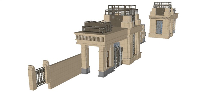 一个新古典小区主大门设计方案ＳＵ模型(4)