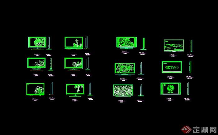 多种不同的电视设计cad图块(3)