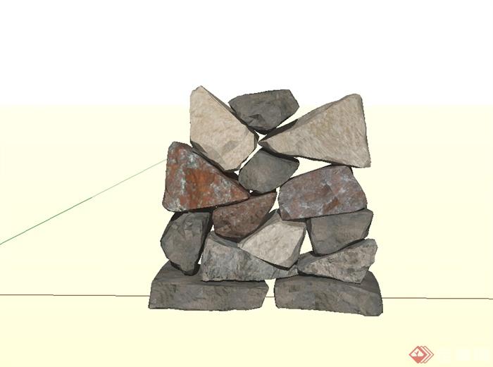 179个园林景观石头假山景观石置石单体模型(1)
