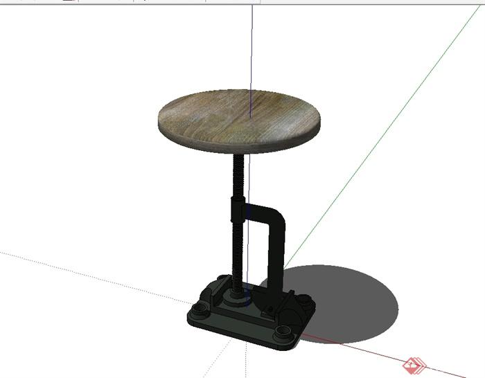 某现代风格独特造型的桌子设计su模型(1)