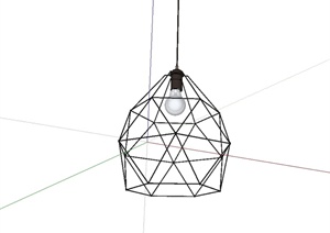 现代简约风格的吊灯灯具设计SU(草图大师)模型