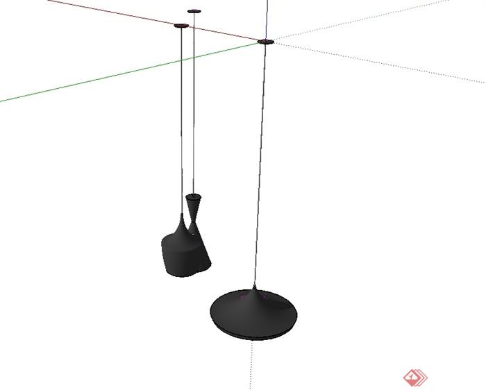 室内空间三种不同的灯具设计su模型(2)