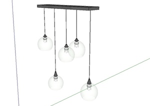 现代风格室内吊灯灯具素材设计SU(草图大师)模型