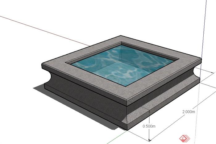 正方形水池设计图片