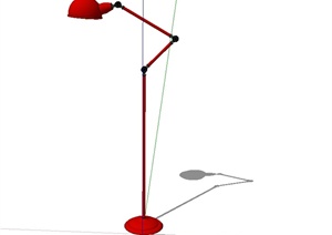 现代风格红色台灯灯具设计SU(草图大师)模型