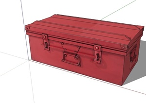 现代风格红色铁艺工具箱子设计SU(草图大师)模型