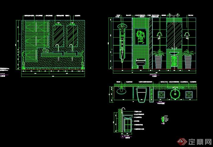 现代风格室内空间主墙面设计cad施工详图(2)