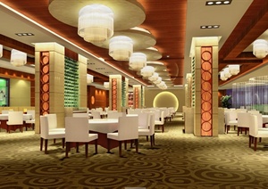 现代风格五星豪华酒店中餐厅设计cad施工图（含效果）