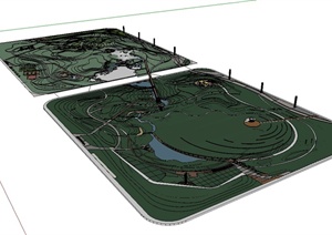 现代风格体育公园景观设计SU(草图大师)模型