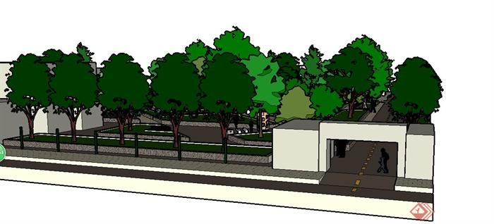 现代校园广场景观环境设计Su模型(1)
