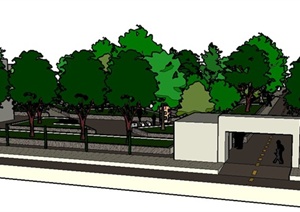 现代校园广场景观环境设计Su模型