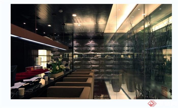 现代风格四星级饭店中餐厅设计cad施工图（含效果）(1)