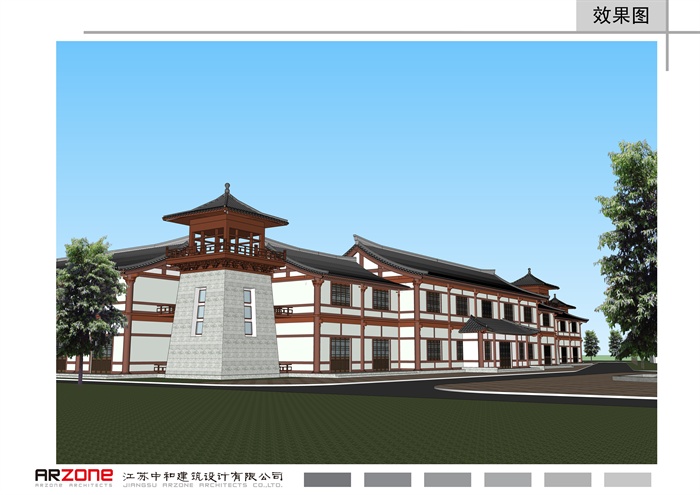 现代中式寺庙地宫建筑设计su模型cad方案