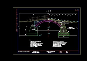 现代风格详细混凝土拱桥设计cad施工图