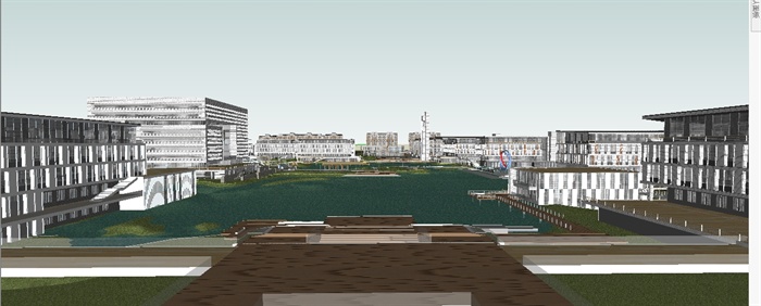 大学新校区校园建筑规划方案SU模型(5)