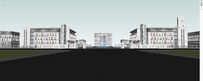 大学新校区校园建筑规划方案SU模型(6)