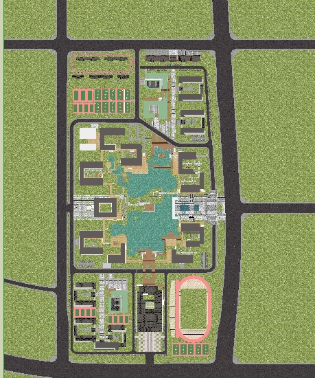 大学新校区校园建筑规划方案SU模型(9)