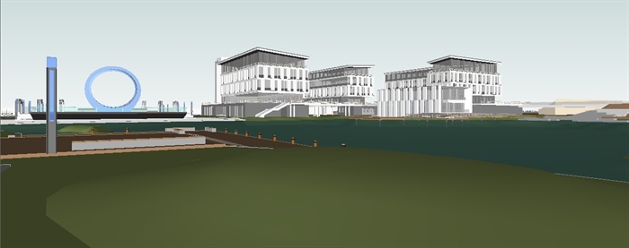 大学新校区校园建筑规划方案SU模型(10)