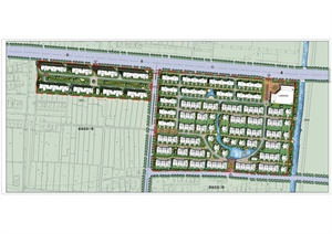 现代风格住宅小区规划方案彩色平面图PSD源文件