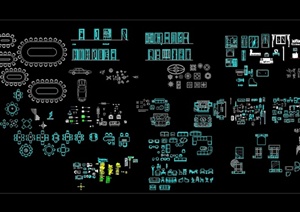 现代室内多个不同单独详细家具CAD图块