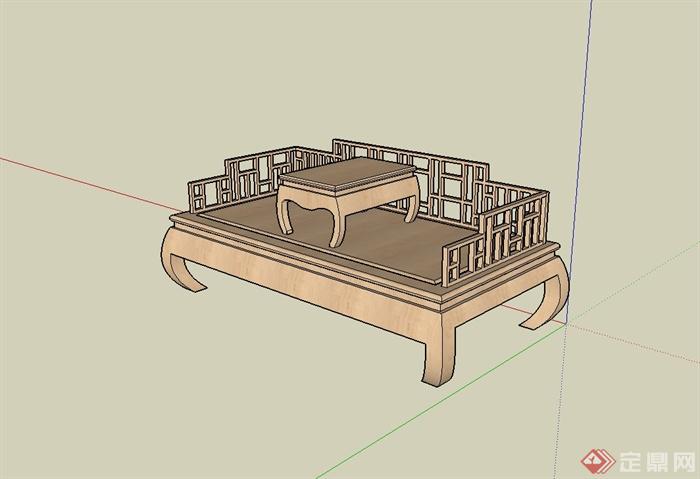 古典中式风格桌椅设计su模型(3)