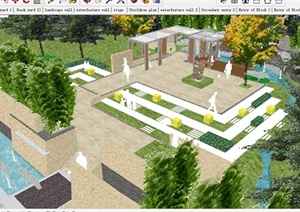 城市花园住宅景观样板区方案SU(草图大师)模型
