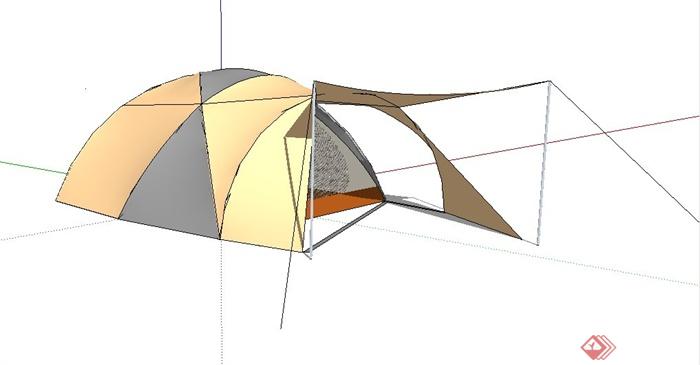 户外野营帐篷素材su模型(2)