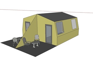 休闲帐篷独特设计SU(草图大师)模型