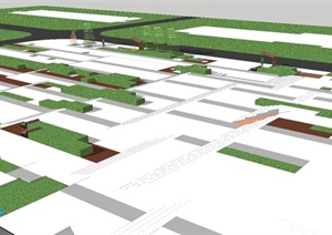 现代学校小游园景观概念方案ＳＵ模型