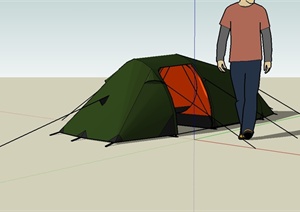 某露营帐篷详细设计SU(草图大师)模型