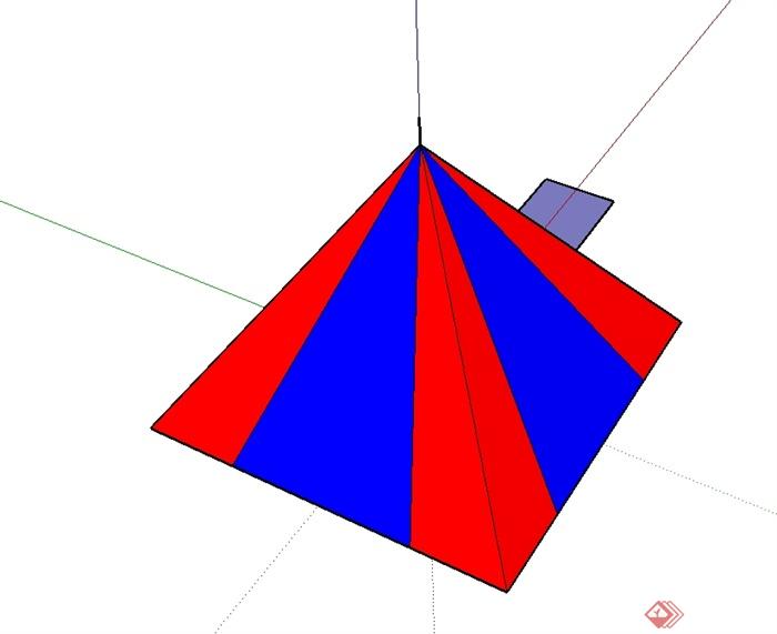 金字塔形帐篷设计su模型(3)