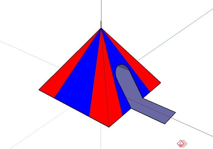 金字塔形帐篷设计su模型(2)