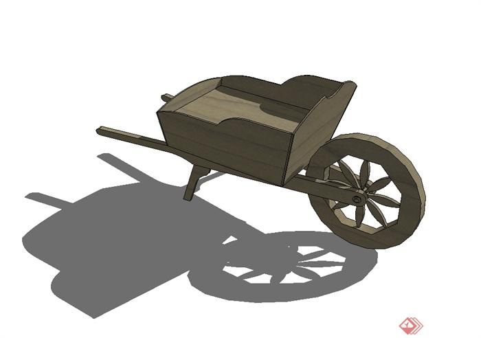 现代手推独轮车设计su模型(3)
