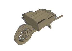 现代手推独轮车设计SU(草图大师)模型
