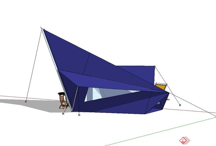帐篷休闲设计su模型(1)