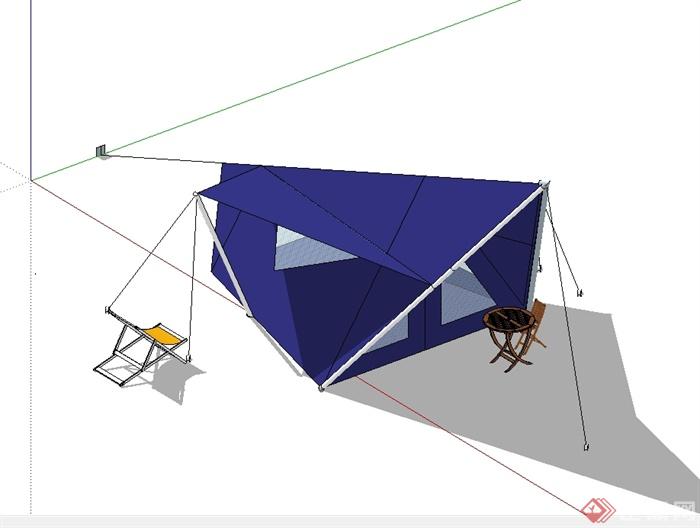 帐篷休闲设计su模型(3)