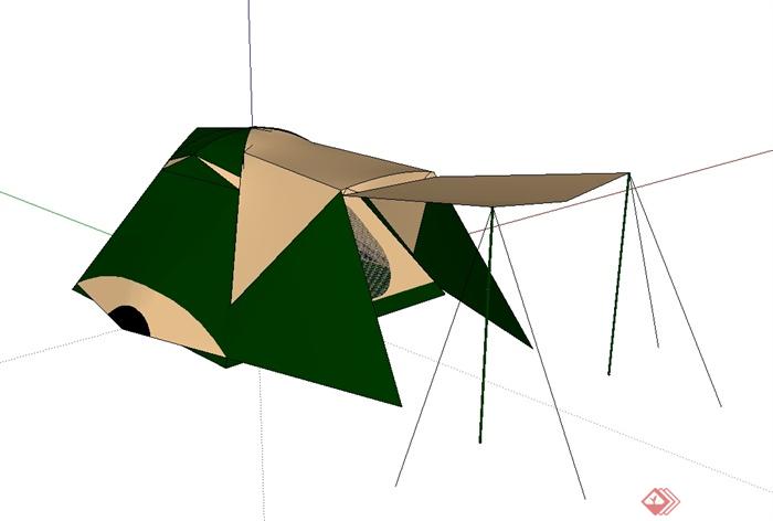 帐篷独特详细设计su模型(1)