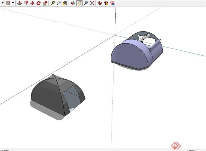 两个详细帐篷设计su模型(3)