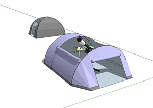 两个详细帐篷设计SU(草图大师)模型